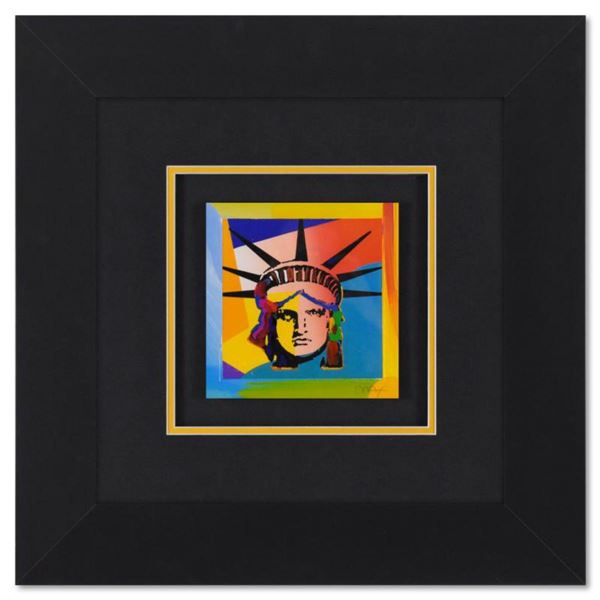 Peter Max, "Liberty Head" Framed Limited Edition Lithograph, Numbered and Hand Signed with Certifica