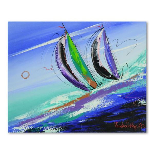 Natalia Sinkovsky, "Deep Ocean" Original Acrylic Painting on Canvas, Hand Signed with Letter of Auth