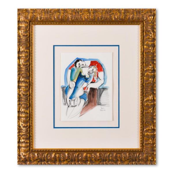 Yuroz, Framed Original Mixed Media Watercolor Painting, Hand Signed with Letter of Authenticity.