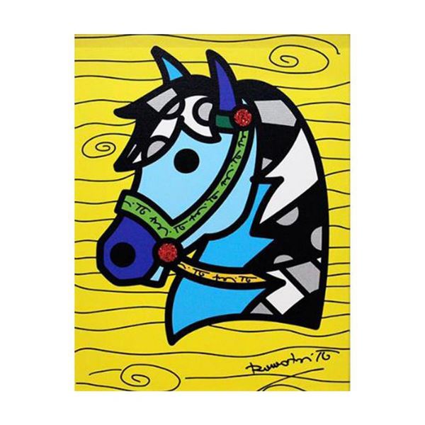 Britto, "Country Horse" Hand Signed Limited Edition Giclee on Canvas; Authenticated