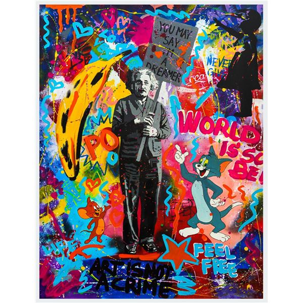 Nastya Rovenskaya- Mixed Media "You May Say I'm a Dreamer"