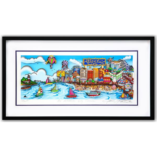 Charles Fazzino- 3D Construction Silkscreen Serigraph "An Atlantic City Summer"