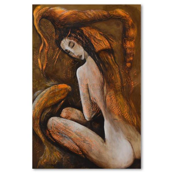 Nadia Volna, "Prophetic Dream" Original Acrylic Painting on Canvas, Hand Signed with Letter of Authe