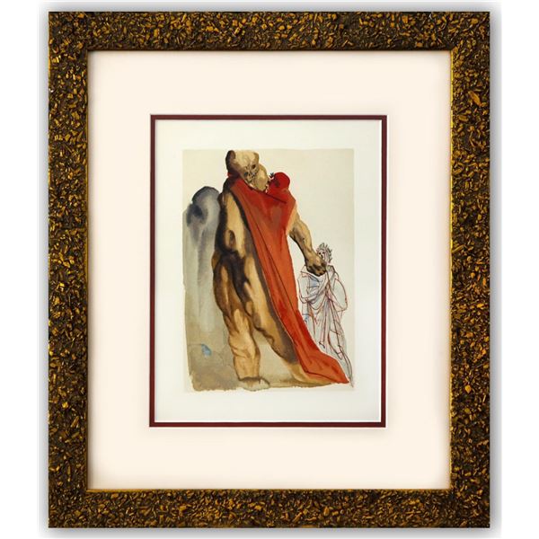 Salvador Dali- Original Color Woodcut on B.F.K. Rives Paper "Purgatory 5"