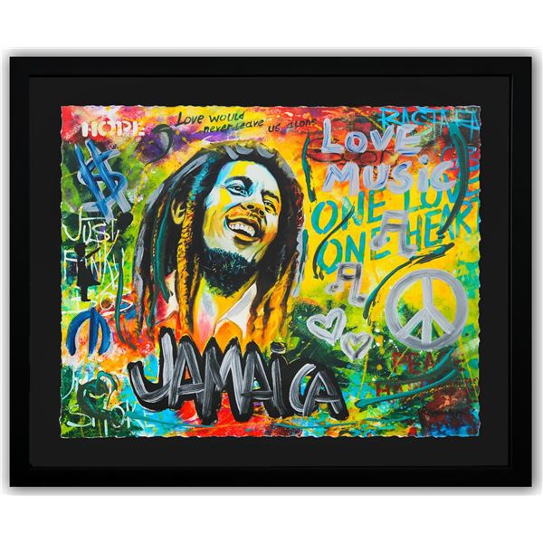 Nastya Rovenskaya- Mixed Media "Bob Marley"