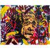 Image 2 : Nastya Rovenskaya- Original Mixed Media on Paper "Einstein In Gold"