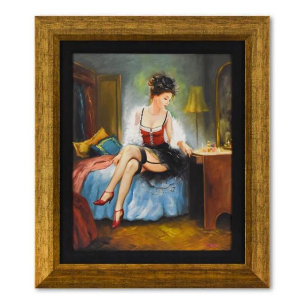 Taras Sidan, "Mademoiselle" Framed Limited Edition on Canvas, Numbered and Hand Signed with Letter o