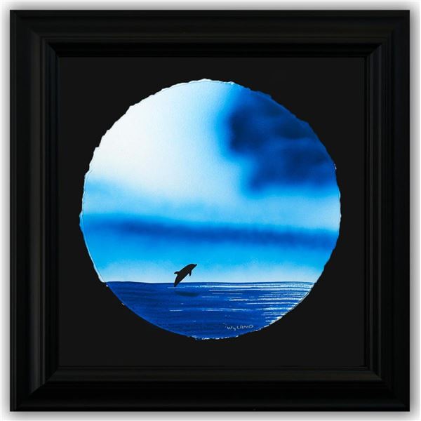 Wyland- Original Watercolor Painting on Deckle Edge Paper "Dolphin"