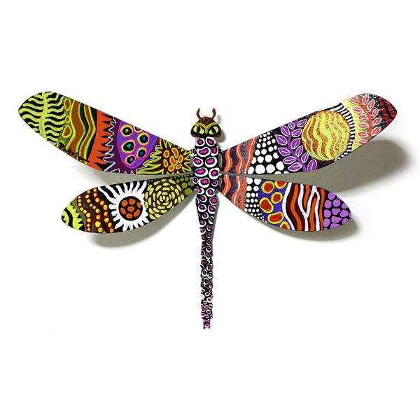 Patricia Govezensky- Original Painting on Cutout Steel "Dragonfly CLXXX"