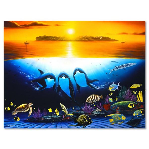 Wyland, "Sunset Celebration" Hand Embellished Limited Edition Cibachrome, Numbered and Hand Signed w