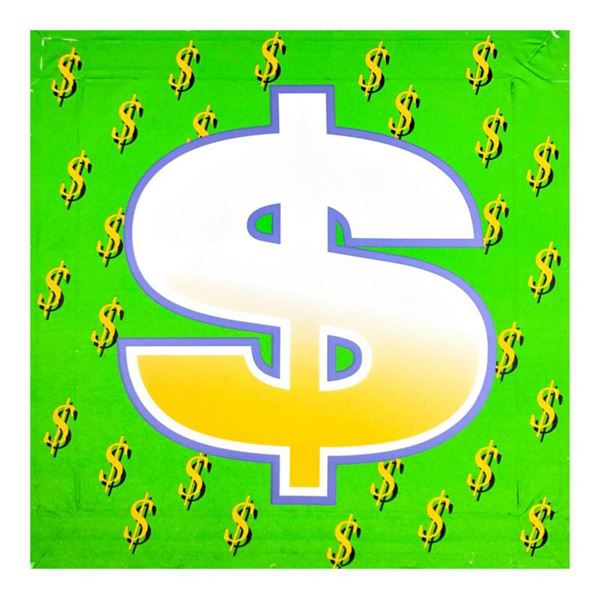 Steve Kaufman (1960-2010) "Dollar Sign (Green Bold)" Hand Signed and Numbered Limited Edition Hand P
