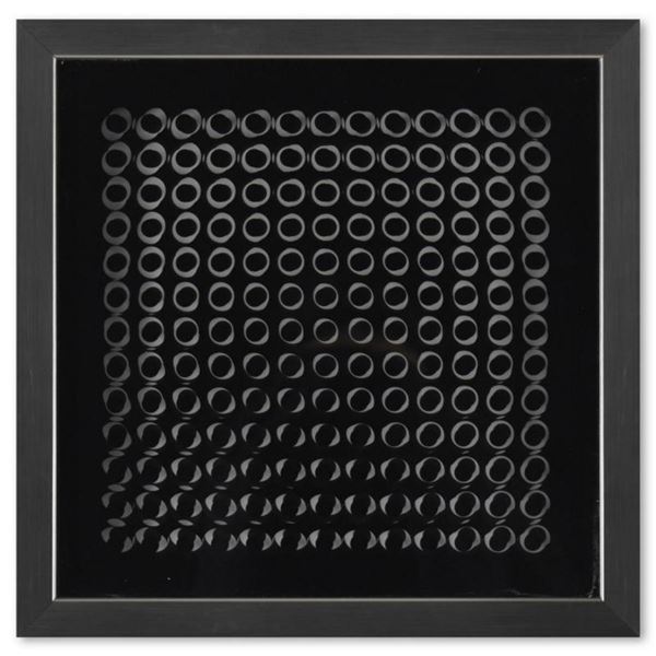 Victor Vasarely (1908-1997), "Trois Dimensions Optique de la série Cinetiques" Framed 1973 Dimension
