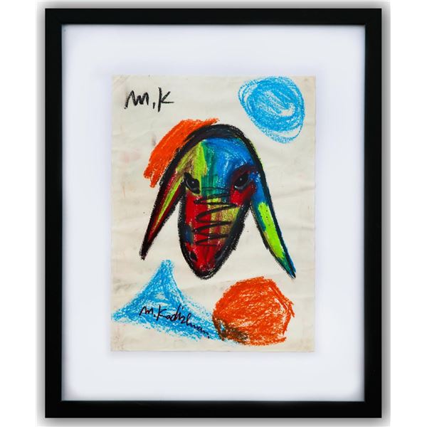 Menashe Kadishman- Pastel on Paper "Untitled"