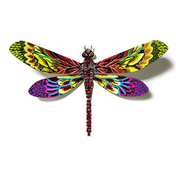 Patricia Govezensky- Original Painting on Cutout Steel "Dragonfly CLXXXI"