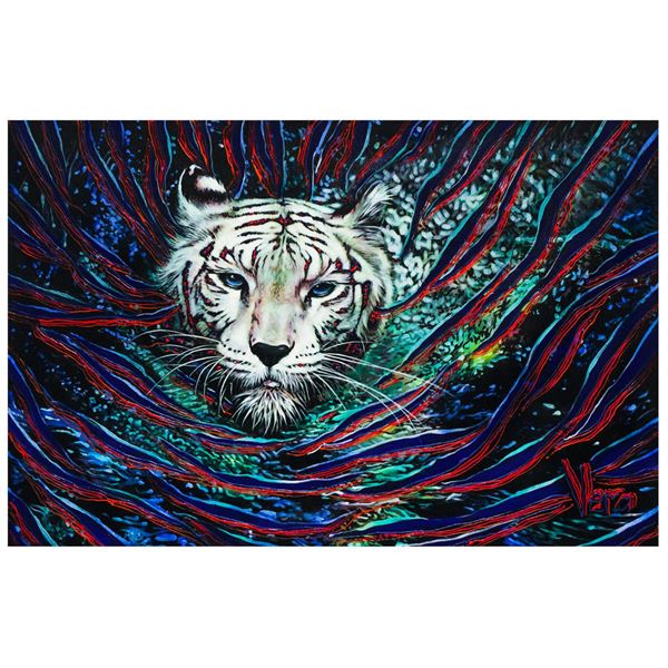Vera V. Goncharenko- Original Oil on Canvas "White Tiger"