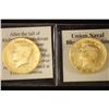 Image 2 : 2 GOLD PLATED CIVIL WAR KENNEDY HALF DOLLARS