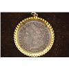 Image 1 : 1880 MORGAN SILVER DOLLAR IN BEZEL