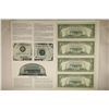 Image 2 : UNCUT SHEET OF 4-1995 $5 US FRN'S CRISP UNC IN