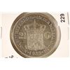 Image 1 : 1929 NETHERLANDS SILVER 2 1/2 GULDEN .5787 OZ. ASW