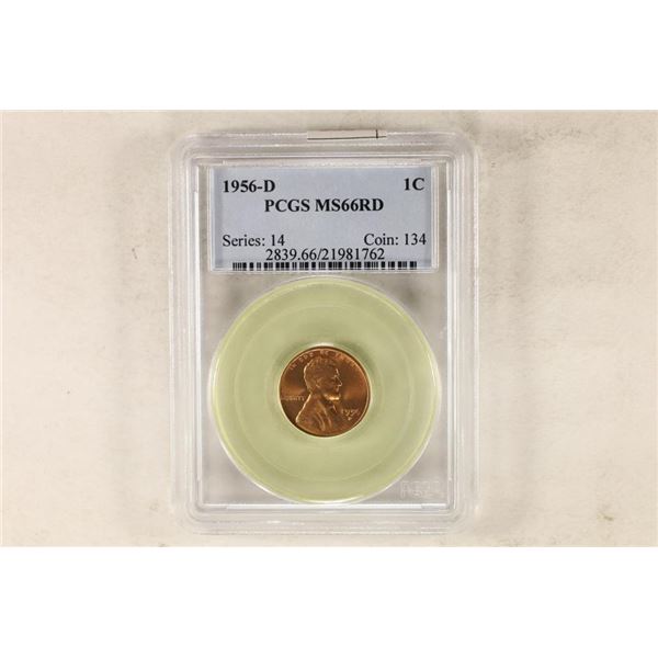 1956-D LINCOLN CENT PCGS MS66RD