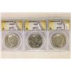 Image 1 : 3-ANACS CERTIFIED PEACE SILVER DOLLARS: 1923 MS62,
