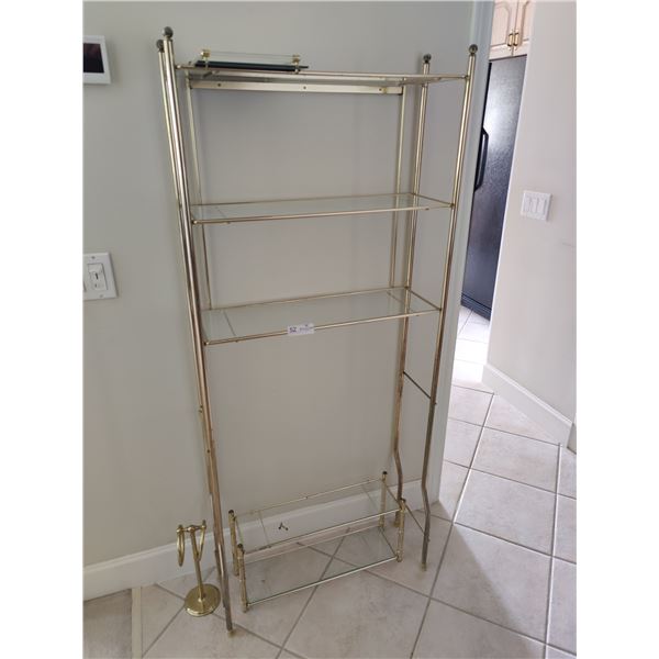 Brass & Glass Bathroom Shelving & Decor