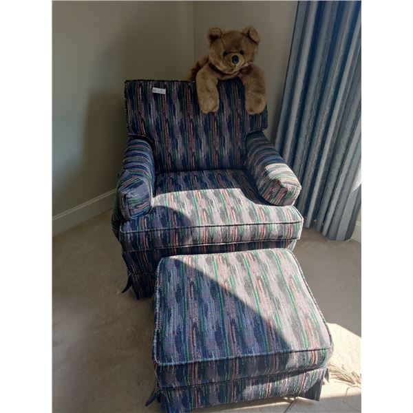 Chair with Ottoman and Teddy Bear