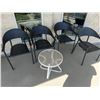 Image 1 : Set of 4 Wicker Style chairs and Round Table