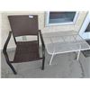 Image 1 : Wicker Chair and Metal Mesh Table