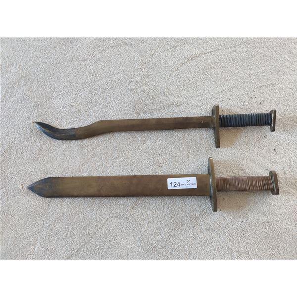 2 Heavy Bronze Handmade Swords