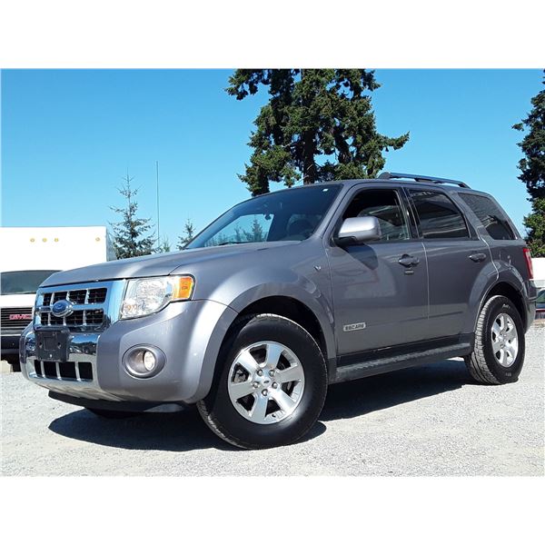 H5 --  2008 FORD ESCAPE LTD AWD, Grey, 238539 KM