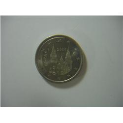 EURO  5  CENTS   UNIQUE  SILVER  COIN  SPAIN