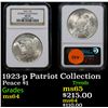 Image 1 : NGC 1923-p Peace Dollar Patriot Collection $1 Graded ms64 By NGC