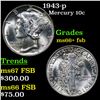 Image 1 : 1943-p Mercury Dime 10c Grades GEM++ FSB