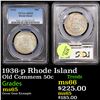 Image 1 : PCGS 1936-p Rhode Island Old Commem Half Dollar 50c Graded ms65 By PCGS