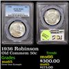 Image 1 : PCGS 1936 Robinson Old Commem Half Dollar 50c Graded ms65 By PCGS