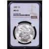 Image 2 : NGC 1889-p Morgan Dollar $1 Graded ms63 By NGC