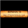 Image 4 : Mixed small cents 1c orig shotgun roll, 1917-d Wheat Cent, 1886 Indian Cent other end, brinks Wrappe