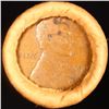Image 2 : Mixed small cents 1c orig shotgun roll, 1919-d Wheat Cent, 1887 Indian Cent other end, brinks Wrappe