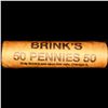Image 4 : Mixed small cents 1c orig shotgun roll, 1919-d Wheat Cent, 1887 Indian Cent other end, brinks Wrappe