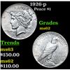 Image 1 : 1926-p Peace Dollar $1 Grades Select Unc