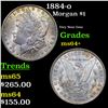 Image 1 : 1884-o Morgan Dollar $1 Grades Choice+ Unc