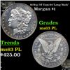 Image 1 : 1878-p 7tf Morgan Dollar Vam-84 'Long Nock' $1 Grades Select Unc PL