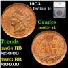 Image 1 : 1903 Indian Cent 1c Grades Select+ Unc RB By SEGS