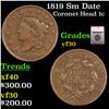 Image 1 : 1819 Sm Date Coronet Head Large Cent 1c Graded vf30 By SEGS