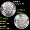 Image 1 : 1904-o Morgan Dollar $1 Grades GEM+ Unc