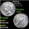 Image 1 : 1934-p Peace Dollar $1 Grades Select Unc