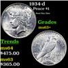 Image 1 : 1934-d Peace Dollar $1 Grades Select+ Unc