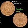 Image 1 : 1908 Indian Cent 1c Grades Choice AU