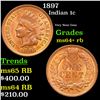 Image 1 : 1897 Indian Cent 1c Grades Choice+ Unc RB